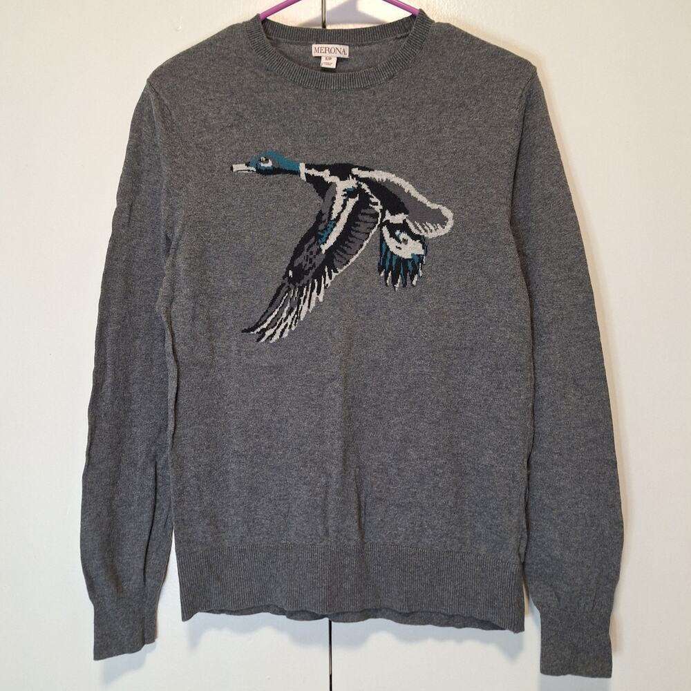 Merona Mallard Duck Men's Sweater Small Cotton Wool